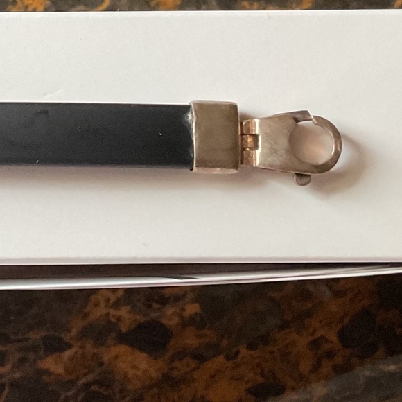 NWOT Sterling Silver Silikone Band Yellow Eval Eye Glass Unisex Bracelet - Picture 8 of 8